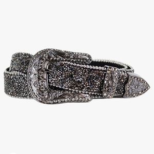 Shyanne Women's Crystal Studded Belt Black s/m